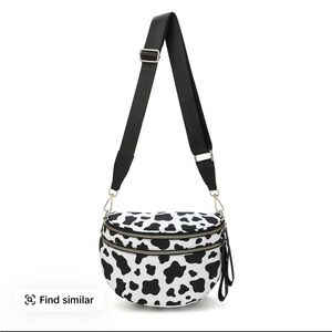 Stylish Black and White Cow Print Women's Bag